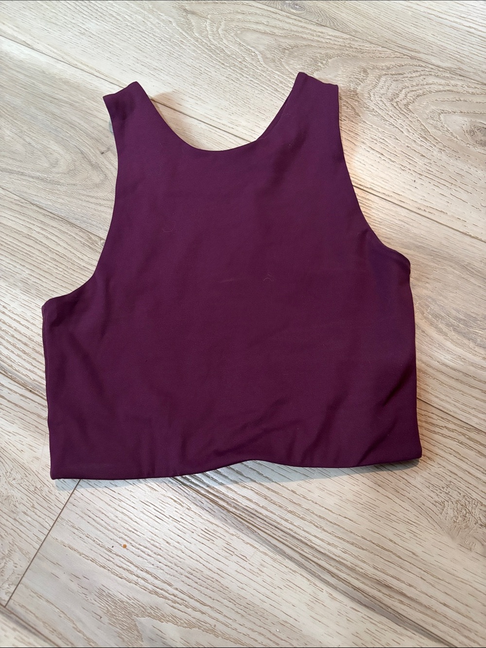 girlfriend collective plum Cropped Tank style sports bra